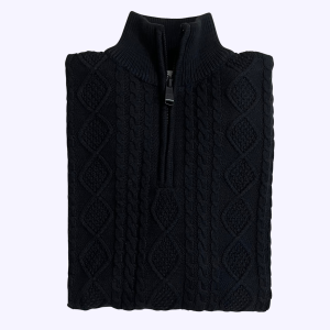 Half Zipper knitted sweater - Black